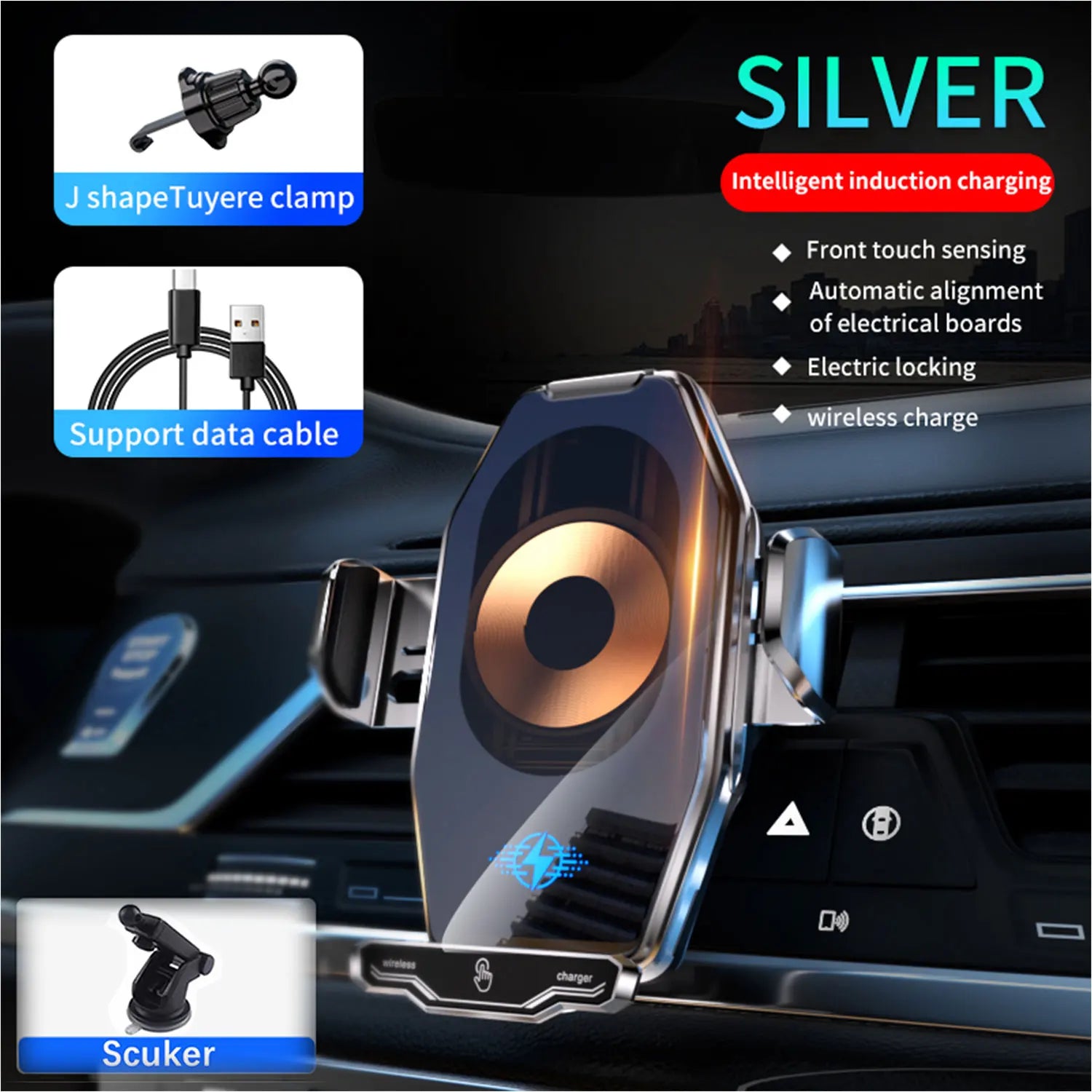 Automatic Alignment 30W Wireless Car Charger Air Vent Mount Phone Holder For iPhone 14 13 12 Samsung Xiaomi Fast Charging Stand