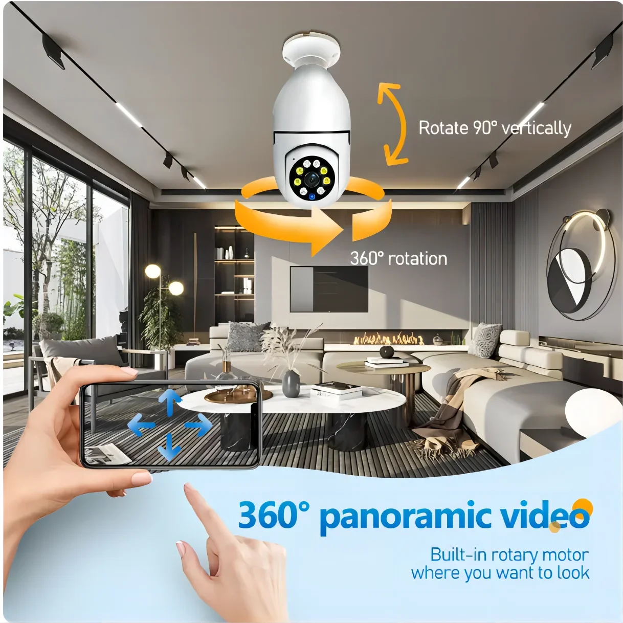 Full Color Night Vision 5G Bulb E27 Surveillance Camera Automatic Human Tracking Zoom Indoor Security Monitor Wifi Camera