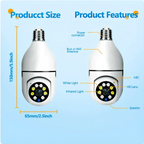 Full Color Night Vision 5G Bulb E27 Surveillance Camera Automatic Human Tracking Zoom Indoor Security Monitor Wifi Camera