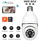 Full Color Night Vision 5G Bulb E27 Surveillance Camera Automatic Human Tracking Zoom Indoor Security Monitor Wifi Camera