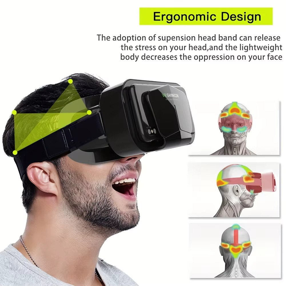 3D Headset VR Smart Glasses Virtual Reality Adjustable wearable Devices Helmet Visor Lenses Goggle For Smartphone Controller