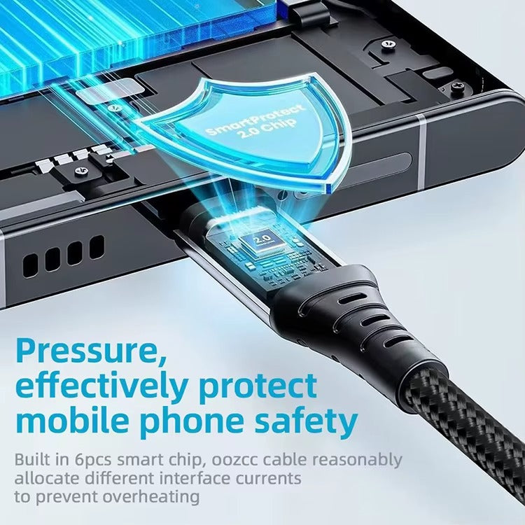 120W USB C to USB C Charger Cable Nylon Braided Type C Fast Charging Data Cable for iPhone 16 15 Pro Max Plus iPad MacBook