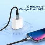 120W USB C to USB C Charger Cable Nylon Braided Type C Fast Charging Data Cable for iPhone 16 15 Pro Max Plus iPad MacBook