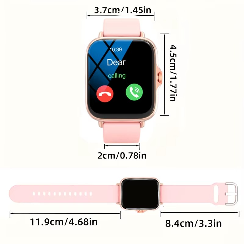 Smart watch with full touch screen, call, message reminder, music control and other functions, compatible with iPhone/android