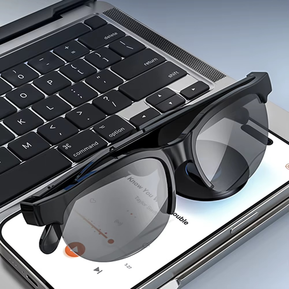 AI Intelligent Translation Glasses Bluetooth-Compatible 5.4 Wireless Sunglasses Built-in Microphone Speakers Wireless Headphones