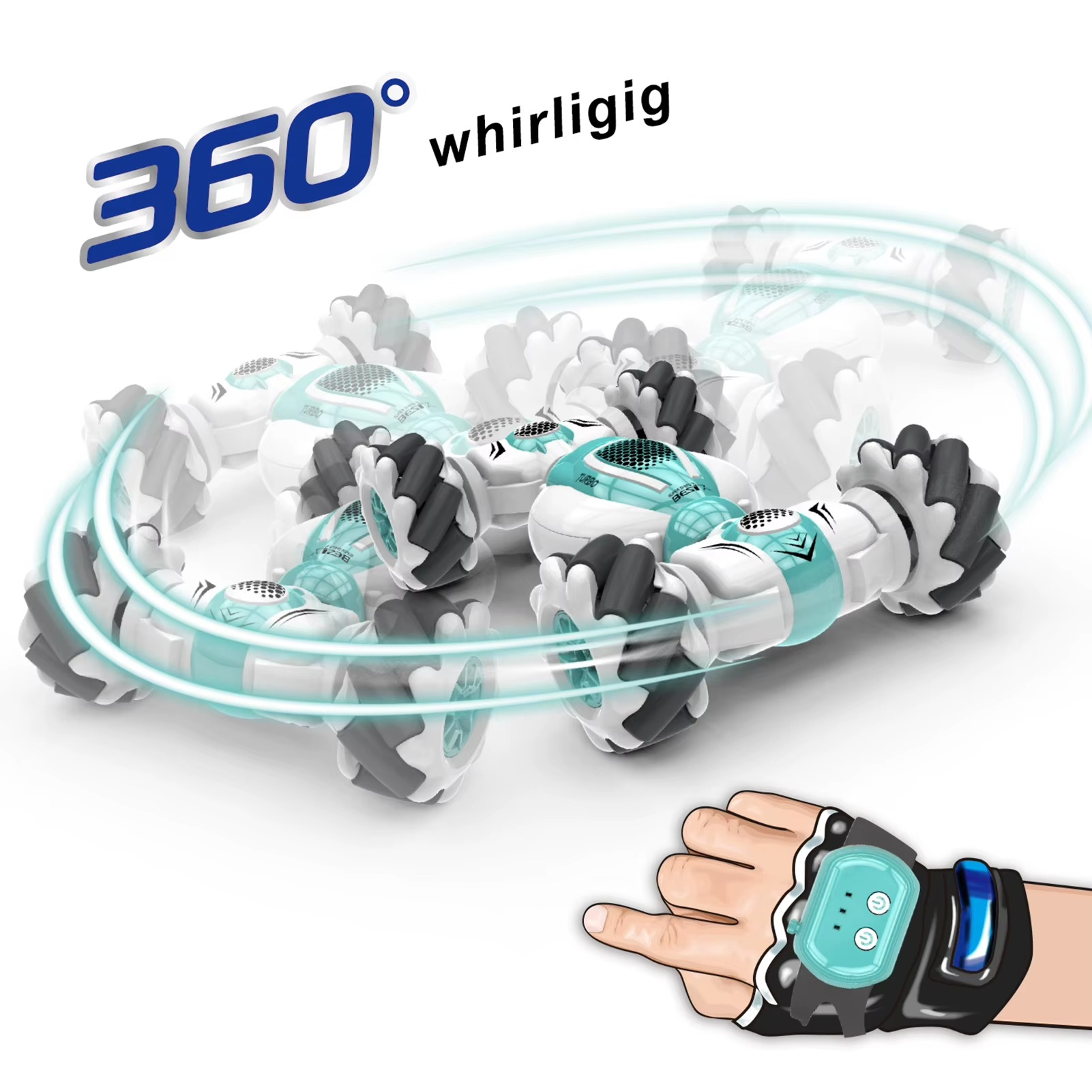 RC Stunt Car S-012 Remote Control Watch Gesture Sensor Deformable Electric Toy Cars All Terrain Speed 2.4GHz 4WD 360°Rotation