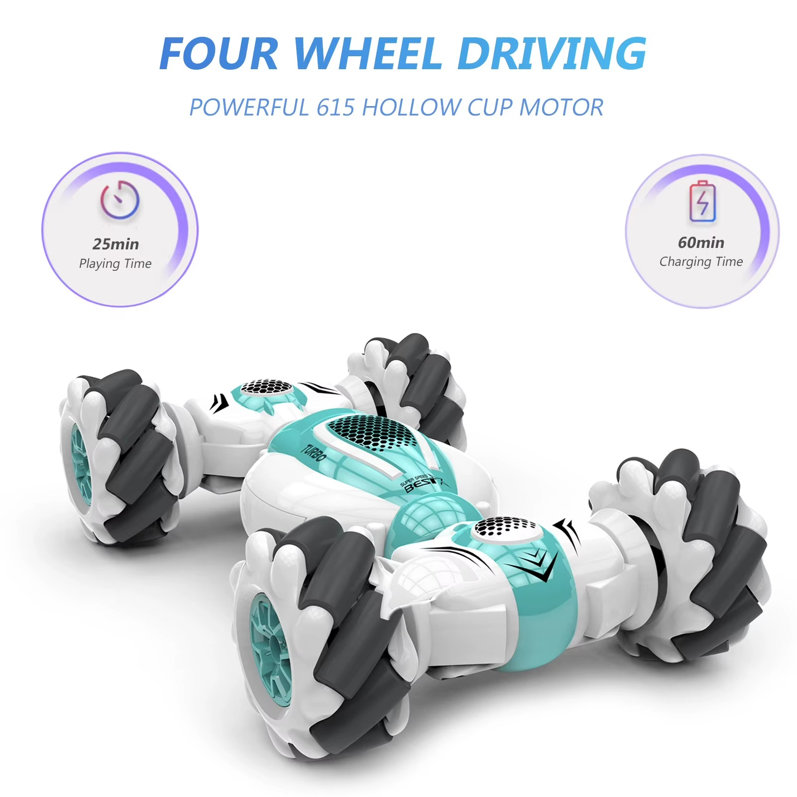 RC Stunt Car S-012 Remote Control Watch Gesture Sensor Deformable Electric Toy Cars All Terrain Speed 2.4GHz 4WD 360°Rotation