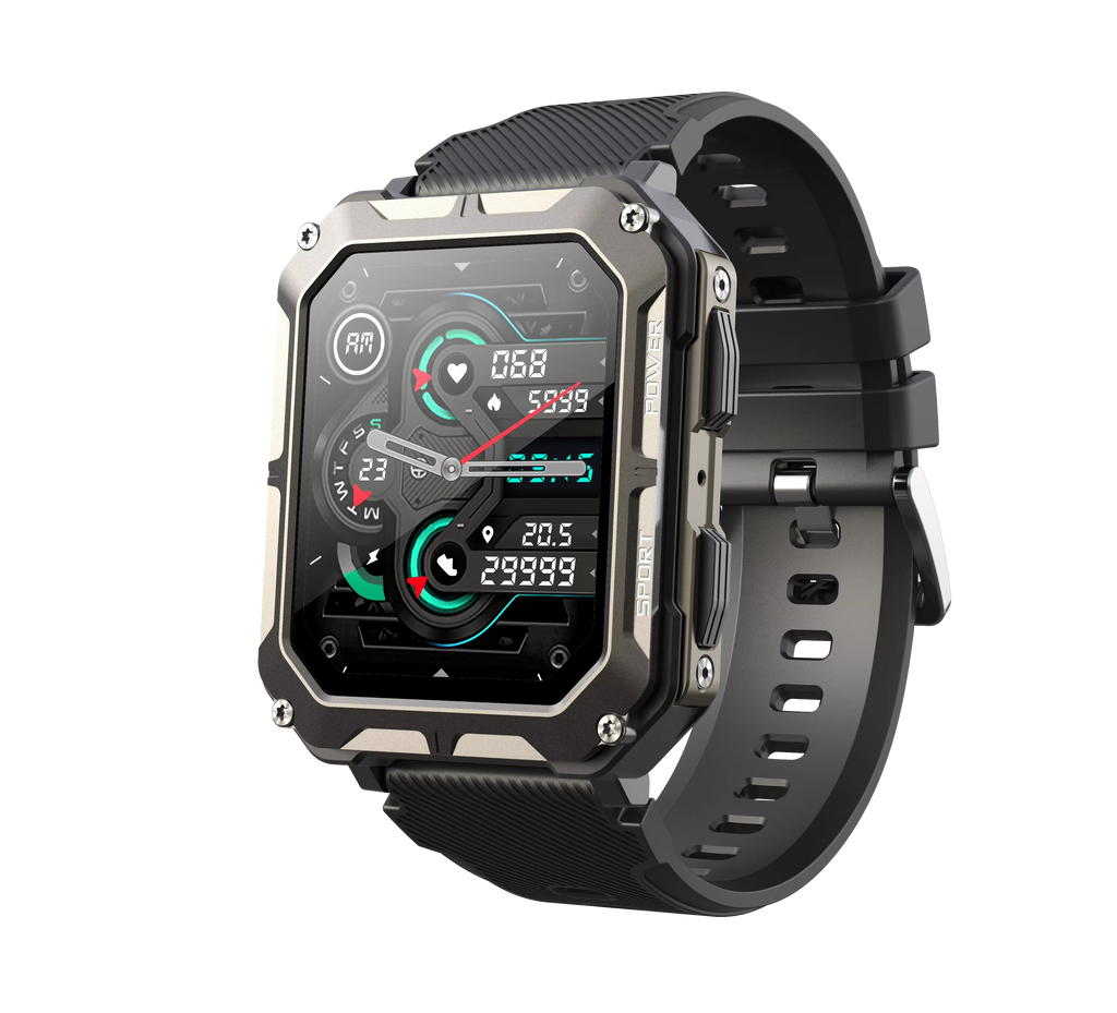 C20Pro Sports Smart Watch Men Bluetooth Call Smartwatch IP68 Waterproof Multi Sports Mode Health Monitoring Military Smartwatch