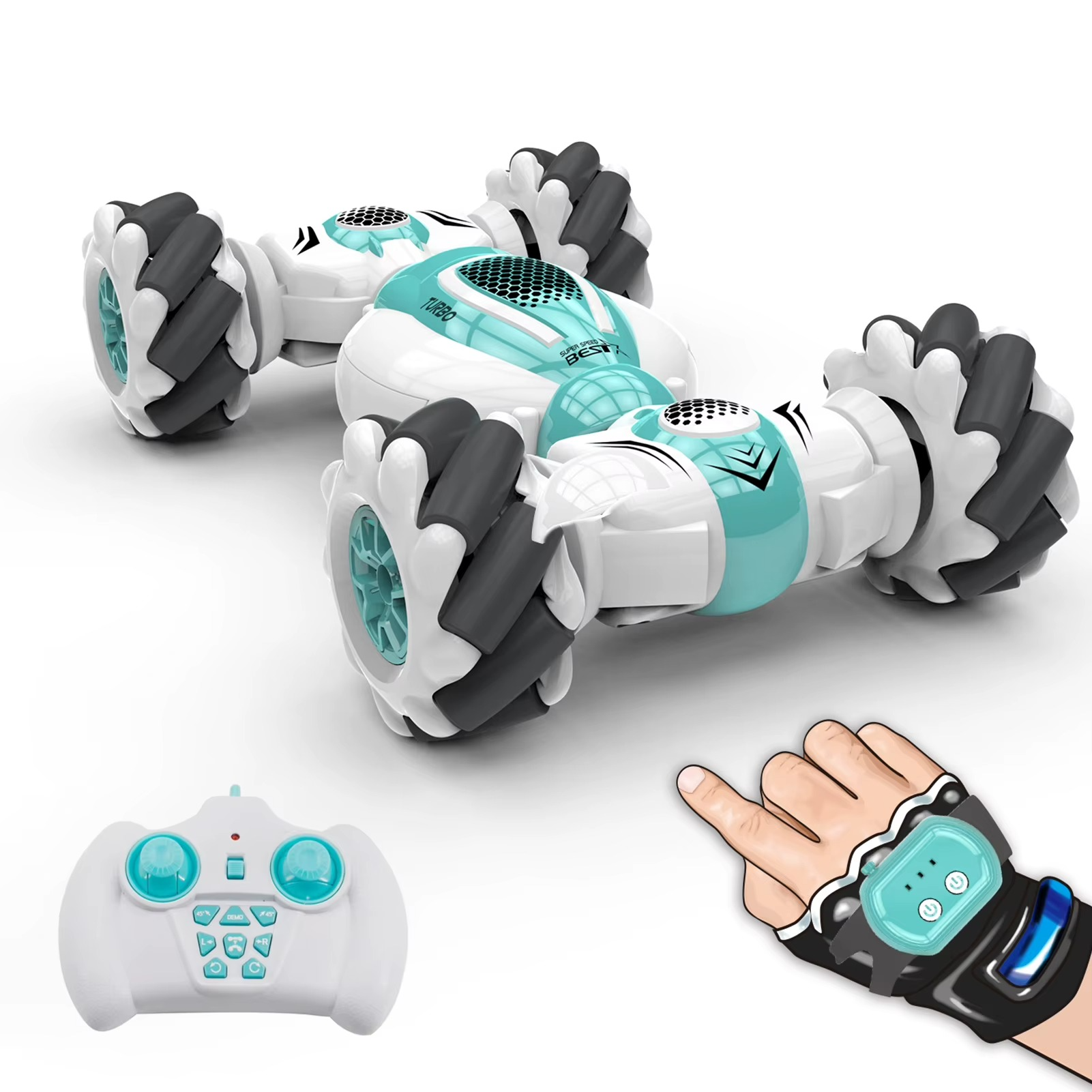 RC Stunt Car S-012 Remote Control Watch Gesture Sensor Deformable Electric Toy Cars All Terrain Speed 2.4GHz 4WD 360°Rotation