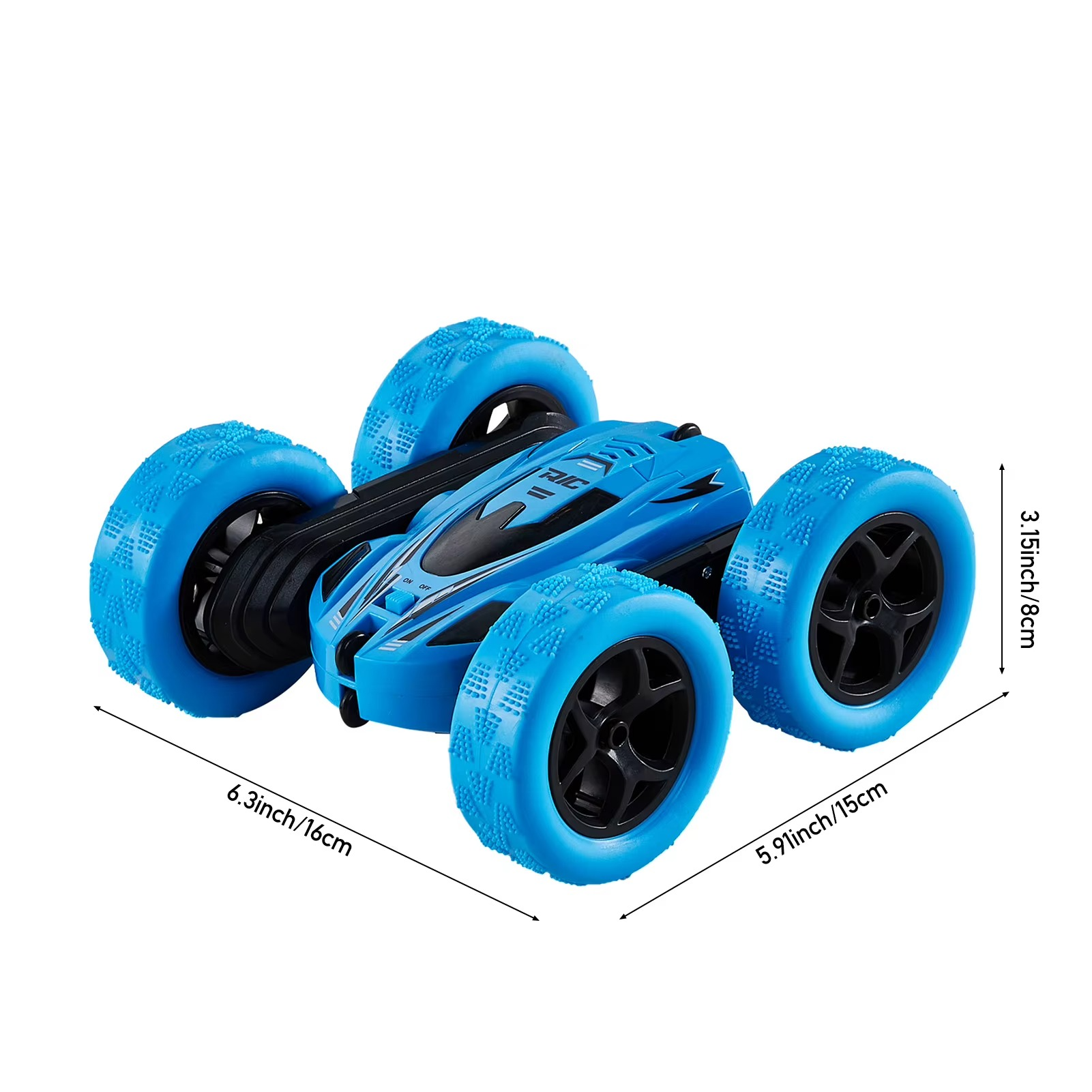Voltsify Blue 2.4G RC Stunt Car Toy All Terrain Beach Pavement Toys for Boys Girls Gift